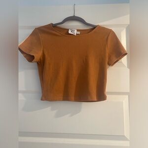 Princess Polly Women’s Rust Ribbed Crop Top - size 8